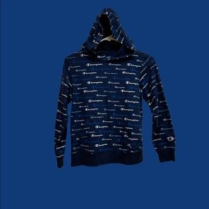 Little Boys Champion All Over Print Solid Multi Script French Terry Hoodie